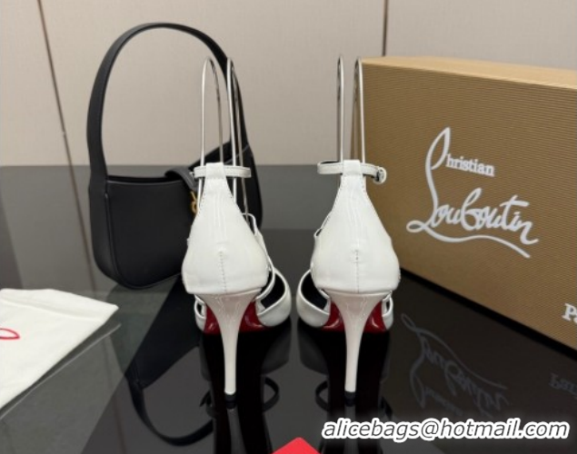 Unique Style Christian Louboutin Patent Leather Pumps with Trible Straps CL120902 White 2026