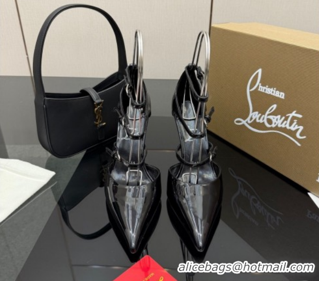 Most Popular Christian Louboutin Patent Leather Pumps with Trible Straps CL120902 Black 2026
