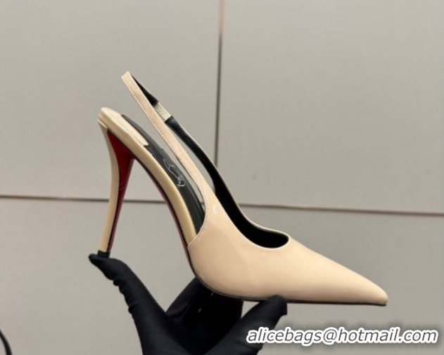Best Product Christian Louboutin Patent Leather Slingbacks Pump CL120903 Nude 2026
