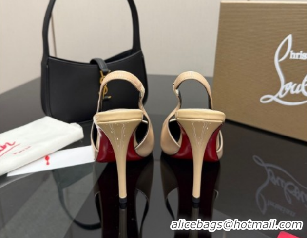 Best Product Christian Louboutin Patent Leather Slingbacks Pump CL120903 Nude 2026
