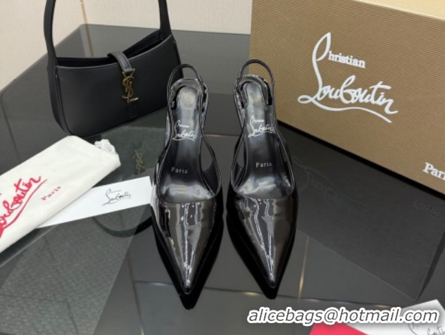 Shop Duplicate Christian Louboutin Patent Leather Slingbacks Pump CL120903 Black 2026