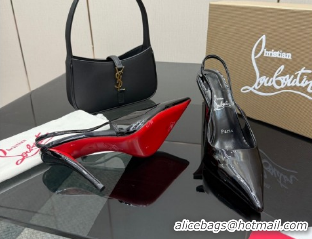 Shop Duplicate Christian Louboutin Patent Leather Slingbacks Pump CL120903 Black 2026