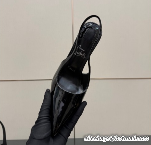 Shop Duplicate Christian Louboutin Patent Leather Slingbacks Pump CL120903 Black 2026