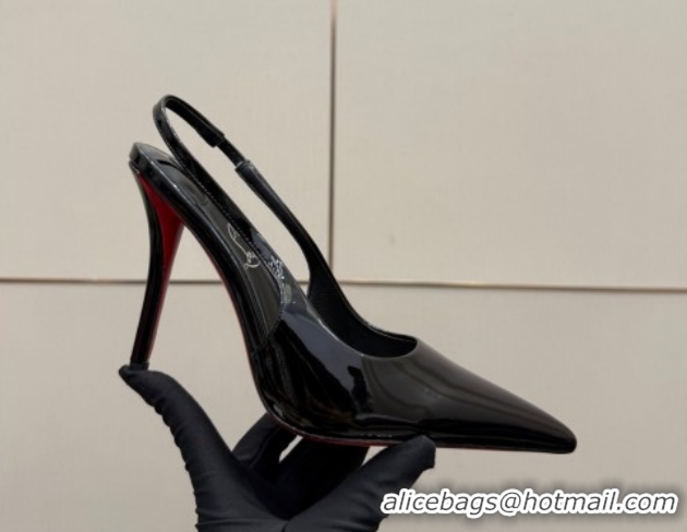 Shop Duplicate Christian Louboutin Patent Leather Slingbacks Pump CL120903 Black 2026