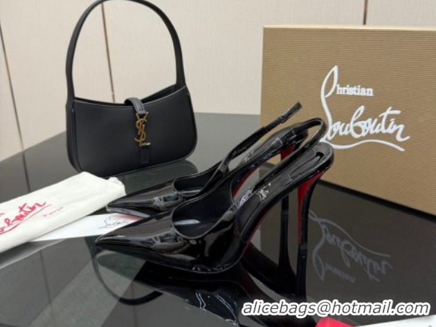 Shop Duplicate Christian Louboutin Patent Leather Slingbacks Pump CL120903 Black 2026