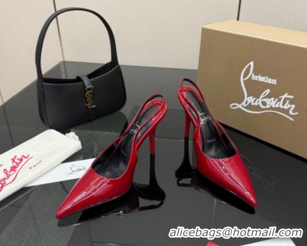Grade Quality Christian Louboutin Patent Leather Slingbacks Pump CL120903 Red 2026