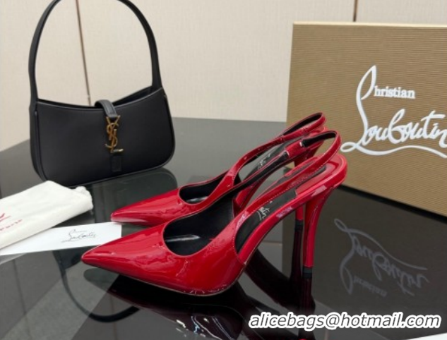 Grade Quality Christian Louboutin Patent Leather Slingbacks Pump CL120903 Red 2026