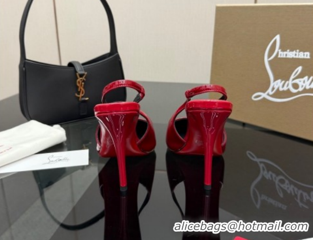 Grade Quality Christian Louboutin Patent Leather Slingbacks Pump CL120903 Red 2026