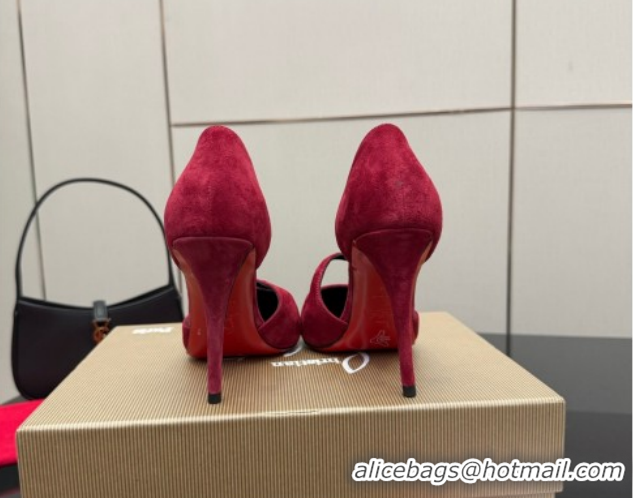 Good Looking Christian Louboutin Miss Ziggyta Heel Pumps 10cm with Strap in Suede Red 1209127 2026