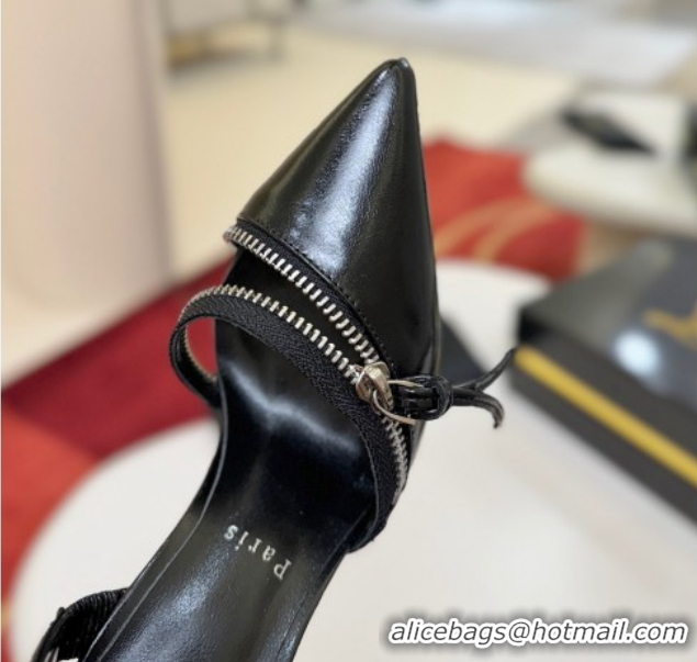 Luxury Cheap Christian Louboutin Zip Heel Sandals 10.5cm in Patent Leather CL120901 Black 2026
