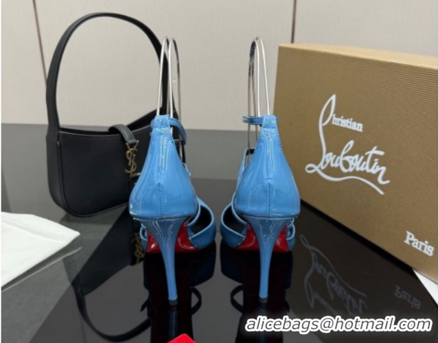 Best Price Christian Louboutin Patent Leather Pumps with Trible Straps CL120902 Blue 2026