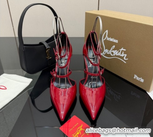 Good Product Christian Louboutin Patent Leather Pumps with Trible Straps CL120902 Red 2026