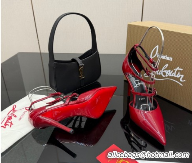 Good Product Christian Louboutin Patent Leather Pumps with Trible Straps CL120902 Red 2026
