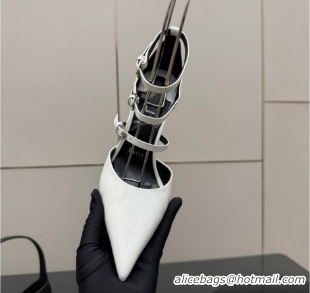 Low Price Christian Louboutin Patent Leather Pumps with Trible Straps CL120902 White 2026