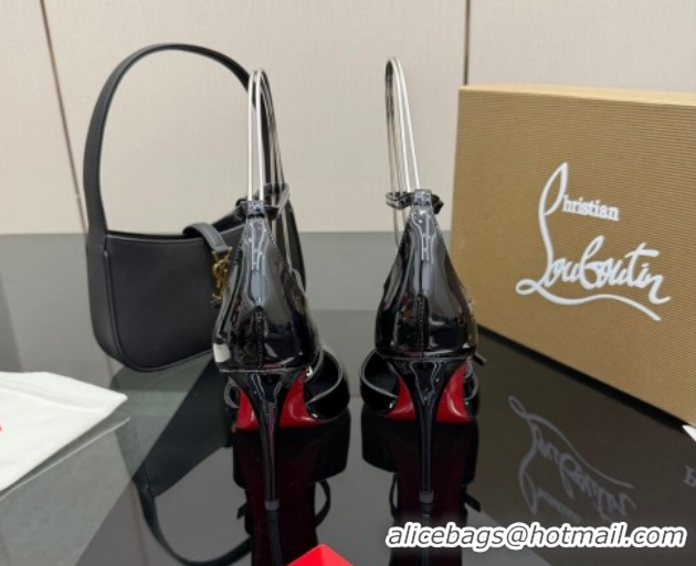 Pretty Style Christian Louboutin Patent Leather Pumps with Trible Straps CL120902 Black 2026
