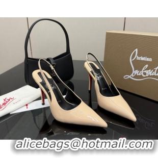 Unique Style Christian Louboutin Patent Leather Slingbacks Pump CL120903 Nude 2026