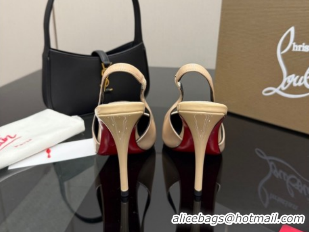 Unique Style Christian Louboutin Patent Leather Slingbacks Pump CL120903 Nude 2026