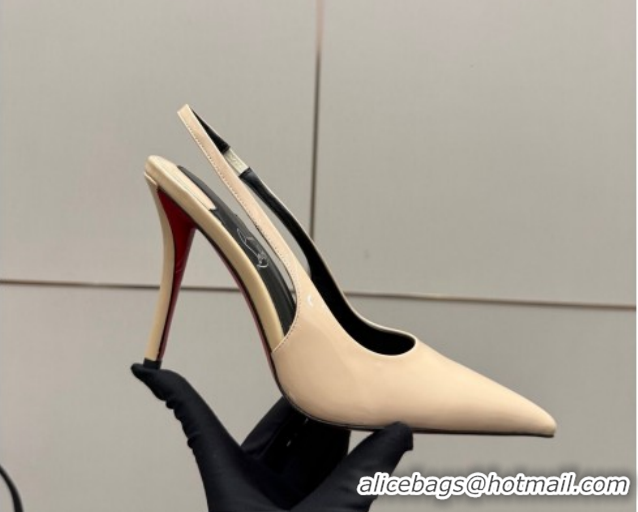 Unique Style Christian Louboutin Patent Leather Slingbacks Pump CL120903 Nude 2026