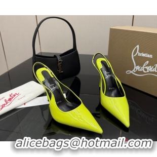 Buy Luxury Christian Louboutin Patent Leather Slingbacks Pump CL120903 Neon Green 2026