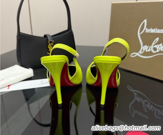 Buy Luxury Christian Louboutin Patent Leather Slingbacks Pump CL120903 Neon Green 2026