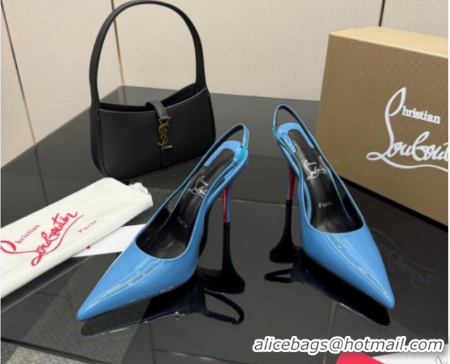 Grade Quality Christian Louboutin Patent Leather Slingbacks Pump CL120903 Blue 2026