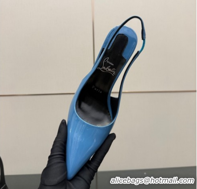 Grade Quality Christian Louboutin Patent Leather Slingbacks Pump CL120903 Blue 2026