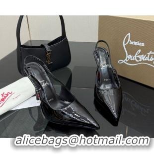 Top Grade Christian Louboutin Patent Leather Slingbacks Pump CL120903 Black 2026