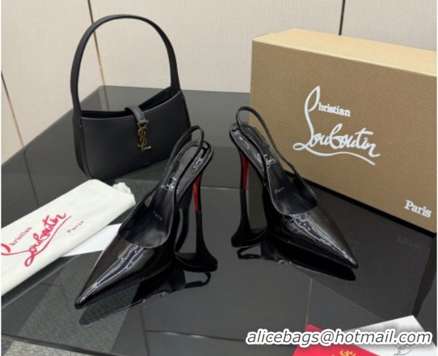 Top Grade Christian Louboutin Patent Leather Slingbacks Pump CL120903 Black 2026