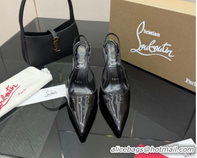 Top Grade Christian Louboutin Patent Leather Slingbacks Pump CL120903 Black 2026