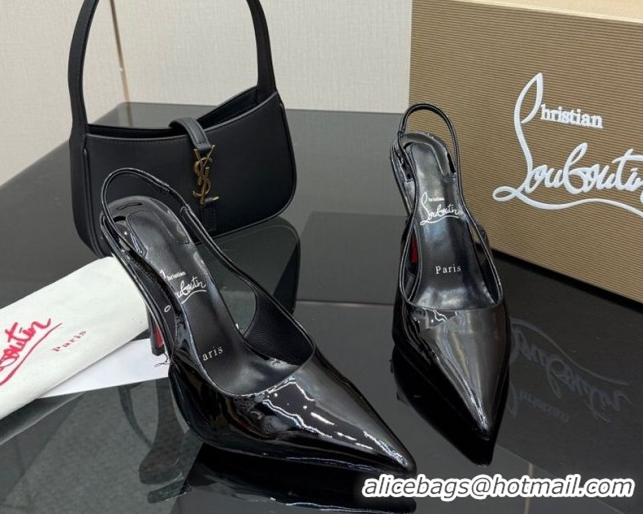 Top Grade Christian Louboutin Patent Leather Slingbacks Pump CL120903 Black 2026