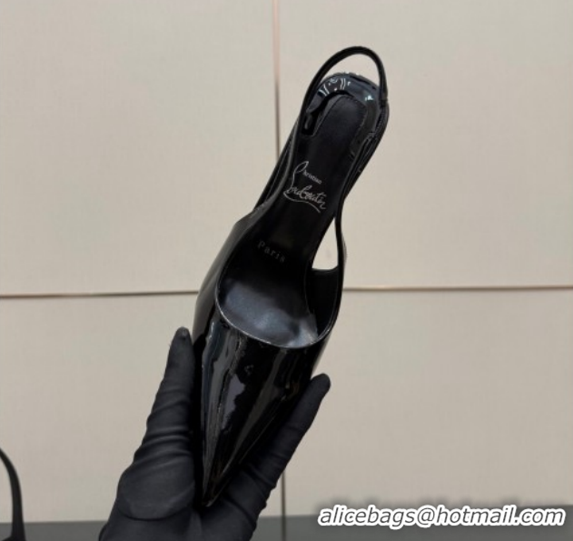 Top Grade Christian Louboutin Patent Leather Slingbacks Pump CL120903 Black 2026