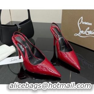 Luxurious Christian Louboutin Patent Leather Slingbacks Pump CL120903 Red 2026