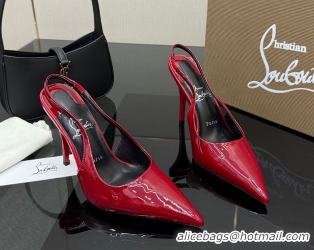 Luxurious Christian Louboutin Patent Leather Slingbacks Pump CL120903 Red 2026