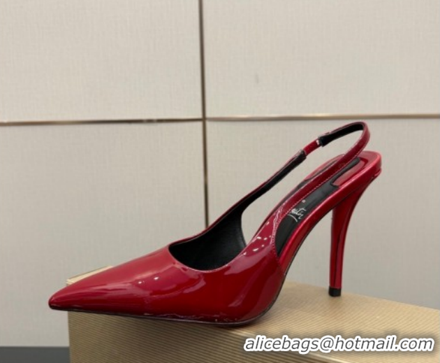 Luxurious Christian Louboutin Patent Leather Slingbacks Pump CL120903 Red 2026