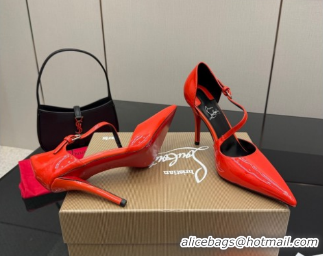 Purchase Christian Louboutin Miss Ziggyta Heel Pumps 10cm with Strap in Patent Leather 1209130 Red 2026