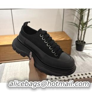 Trendy Design Alexander McQueen Tread Slick Canvas Lace Up Sneakers 5cm 208005 Black 2026