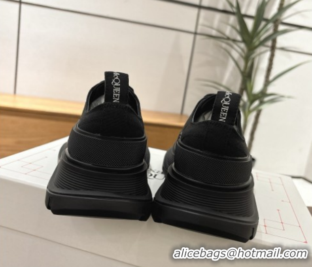 Trendy Design Alexander McQueen Tread Slick Canvas Lace Up Sneakers 5cm 208005 Black 2026