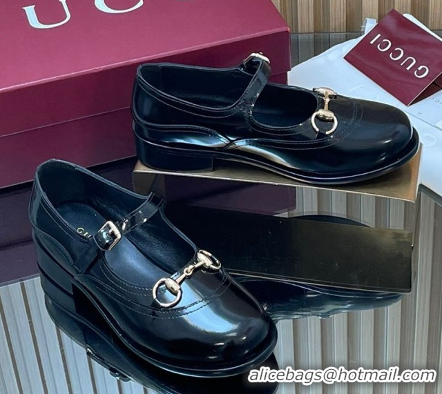 Best Price Gucci Shiny Calf Leather Mary Janes Pumps 3.5cm with Horsebit 847769 Black 2026
