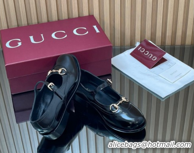 Best Price Gucci Shiny Calf Leather Mary Janes Pumps 3.5cm with Horsebit 847769 Black 2026