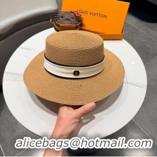Famous Brand Louis Vuitton Straw Hat 74451 Apricot