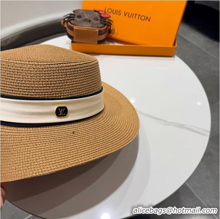 Famous Brand Louis Vuitton Straw Hat 74451 Apricot
