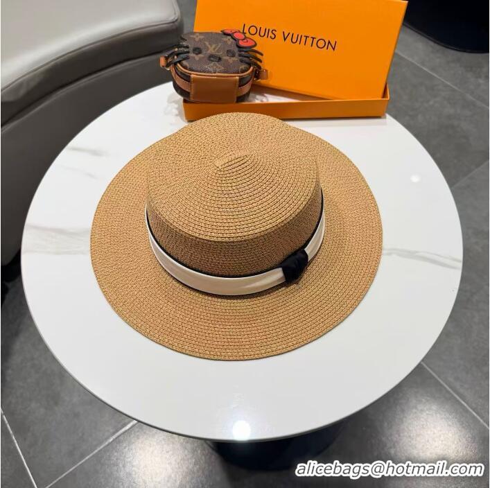 Famous Brand Louis Vuitton Straw Hat 74451 Apricot