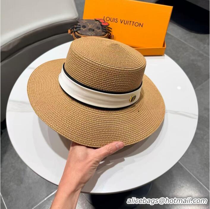 Famous Brand Louis Vuitton Straw Hat 74451 Apricot