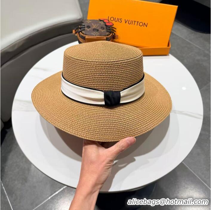 Famous Brand Louis Vuitton Straw Hat 74451 Apricot