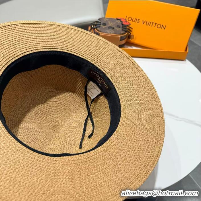 Famous Brand Louis Vuitton Straw Hat 74451 Apricot