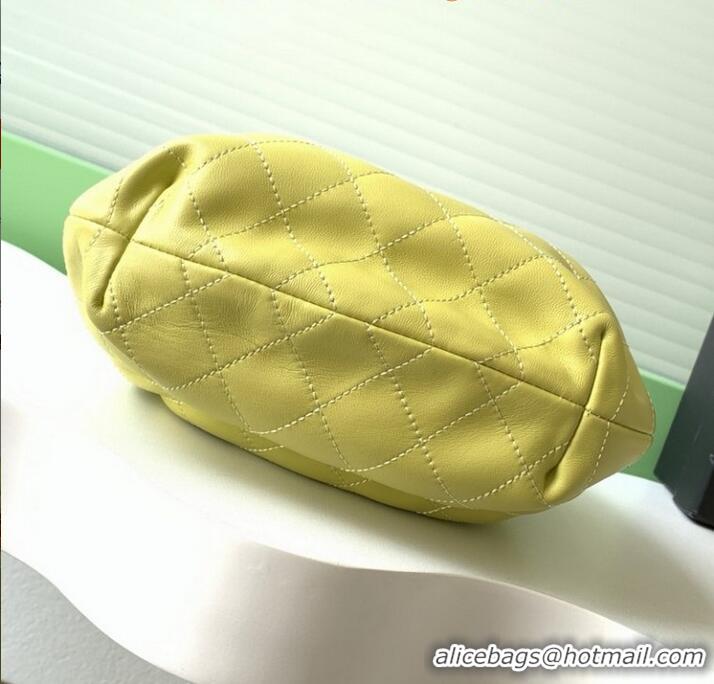 Best Quality Chanel Original Lambskin Small Hobo Bag AS6022 Light Yellow 2025