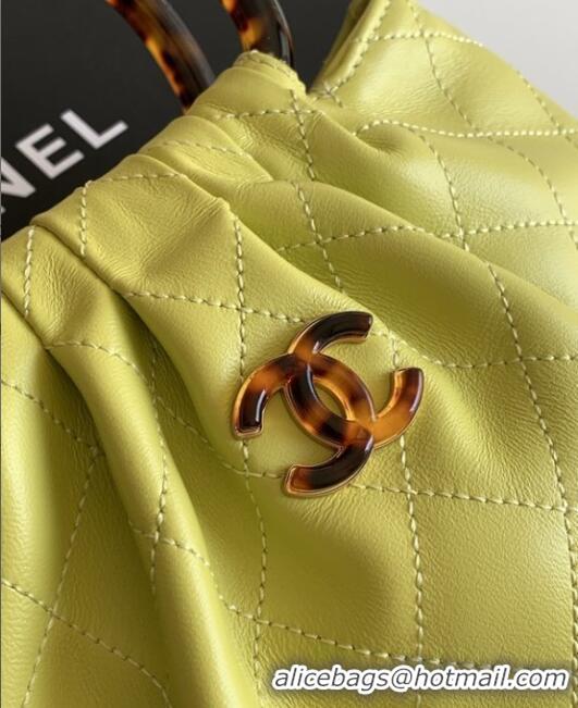 Best Quality Chanel Original Lambskin Small Hobo Bag AS6022 Light Yellow 2025