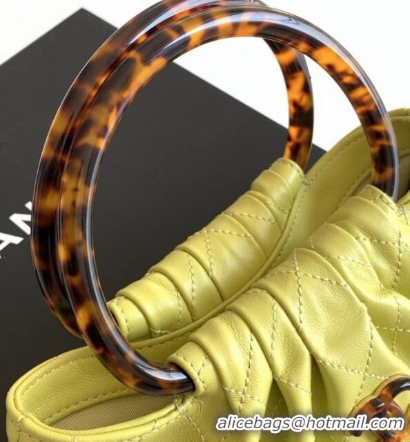 Best Quality Chanel Original Lambskin Small Hobo Bag AS6022 Light Yellow 2025