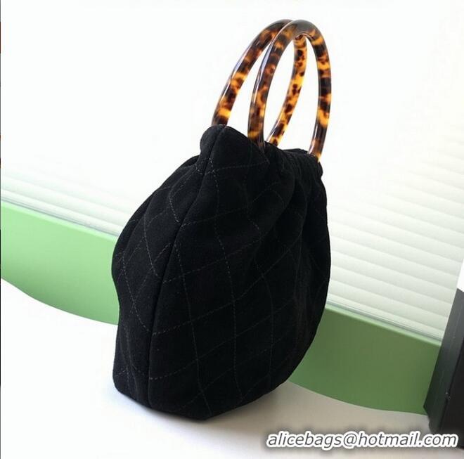 Top Quality Chanel Original Suede Calfskin Small Hobo Bag AS6022 Black 2025