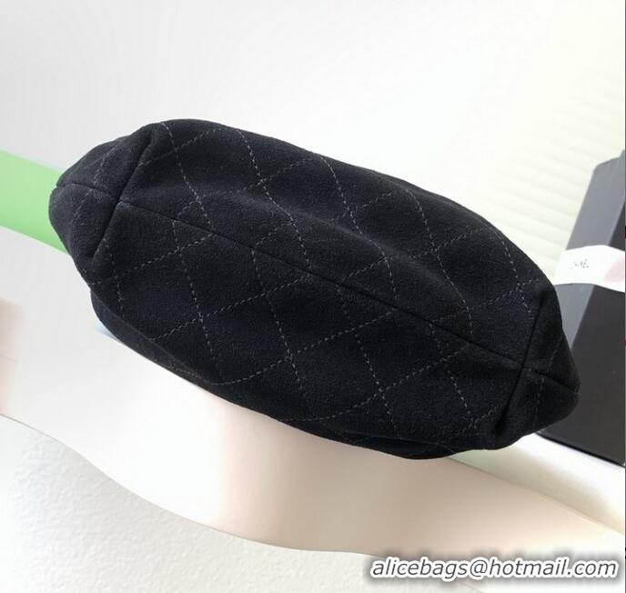 Top Quality Chanel Original Suede Calfskin Small Hobo Bag AS6022 Black 2025